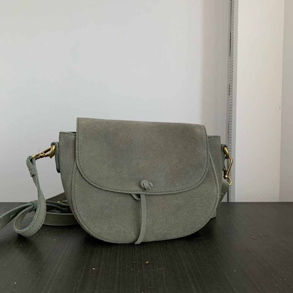 Madewell Elsewhere Saddlebag Suede Frosted Willow